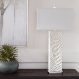 Lighting Pillar White Marble Table Lamp 