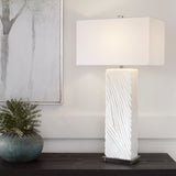 Lighting Pillar White Marble Table Lamp 