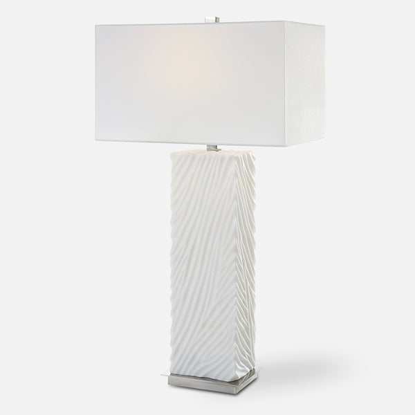 Lighting Pillar White Marble Table Lamp 