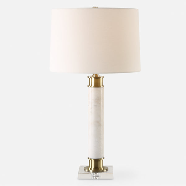 Lighting Plinth White Marble Table Lamp 
