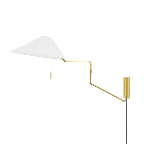 Lighting - Plug-in Sconce Aisa 1 Light Portable Wall Sconce // Aged Brass 