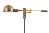 Lighting - Plug-in Sconce Cannon 1 Light Portable Wall Sconce // Patina Brass 