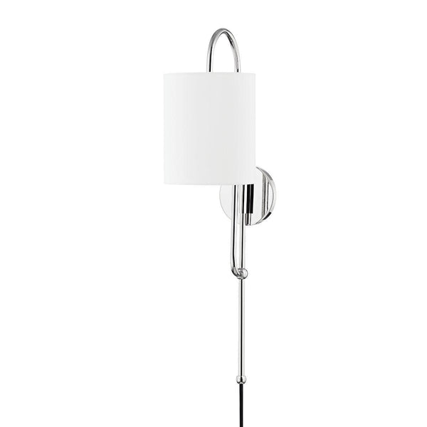 Lighting - Plug-in Sconce Caroline 1 Light Portable Wall Sconce // Polished Nickel 