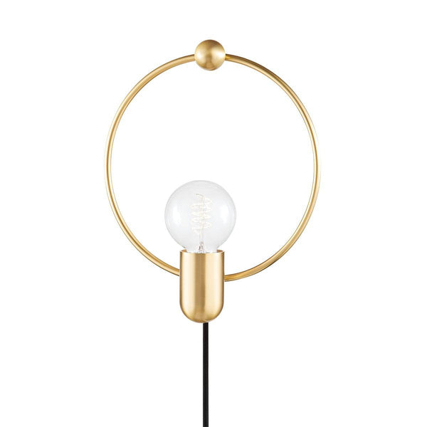 Lighting - Plug-in Sconce Darcy 1 Light Portable Wall Sconce // Aged Brass 