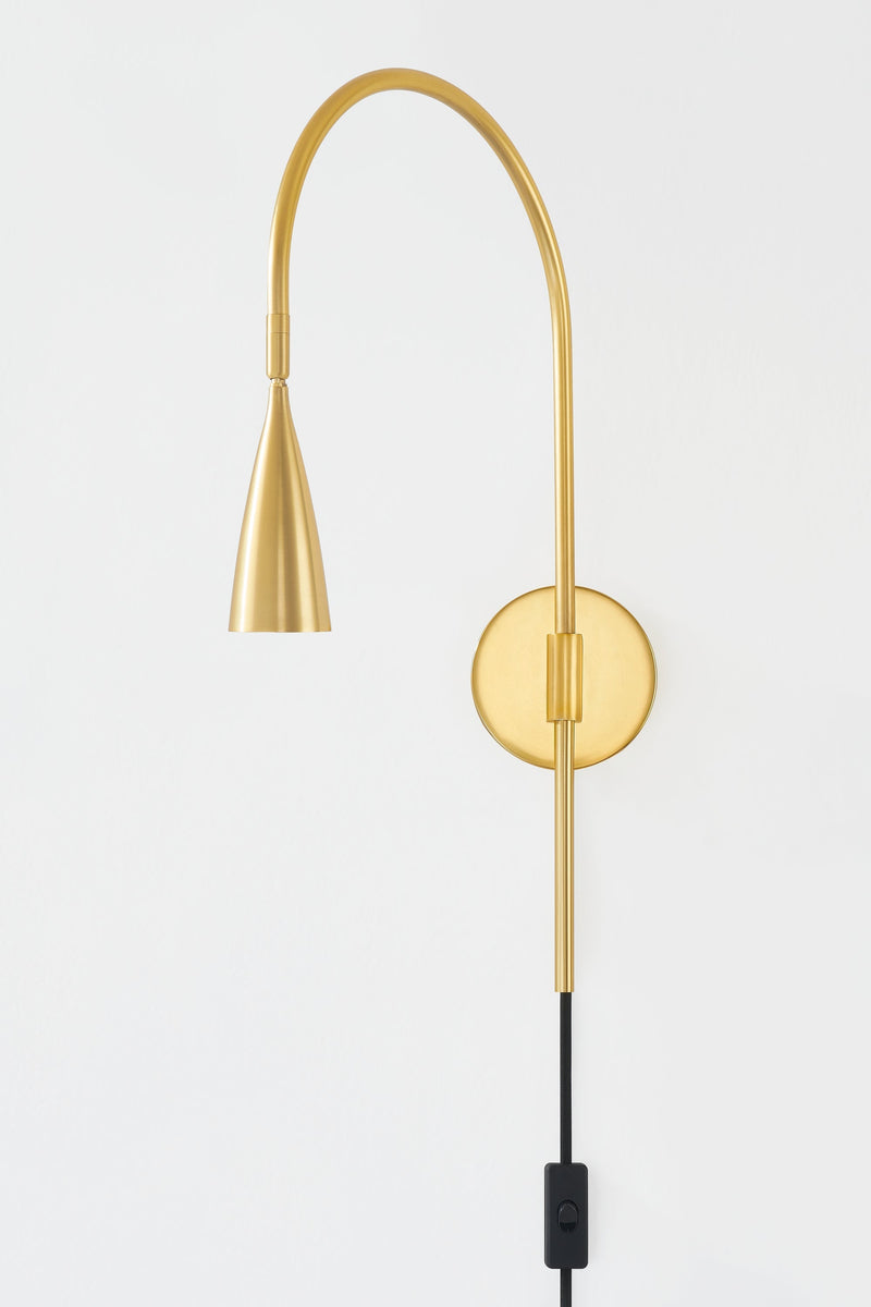 Lighting - Plug-in Sconce Jenica 1 Light Portable Sconce // Aged Brass 