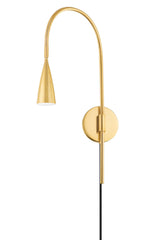 Lighting - Plug-in Sconce Jenica 1 Light Portable Sconce // Aged Brass 