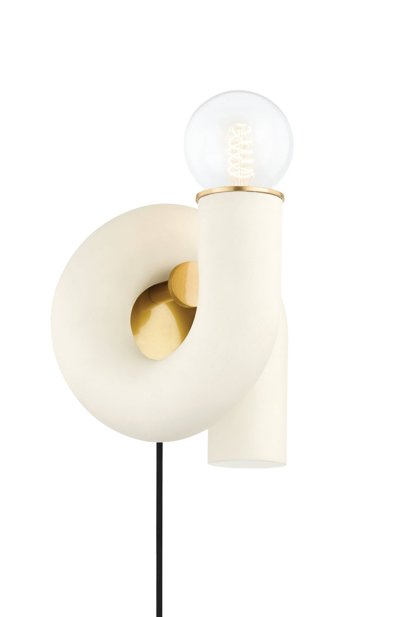 Lighting - Plug-in Sconce Jolie 1 Light Portable Wall Sconce // Aged Brass 