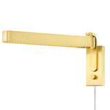 Lighting - Plug-in Sconce Julissa 13.5” Swing Arm Led Art & Shelf Light // Aged Brass 