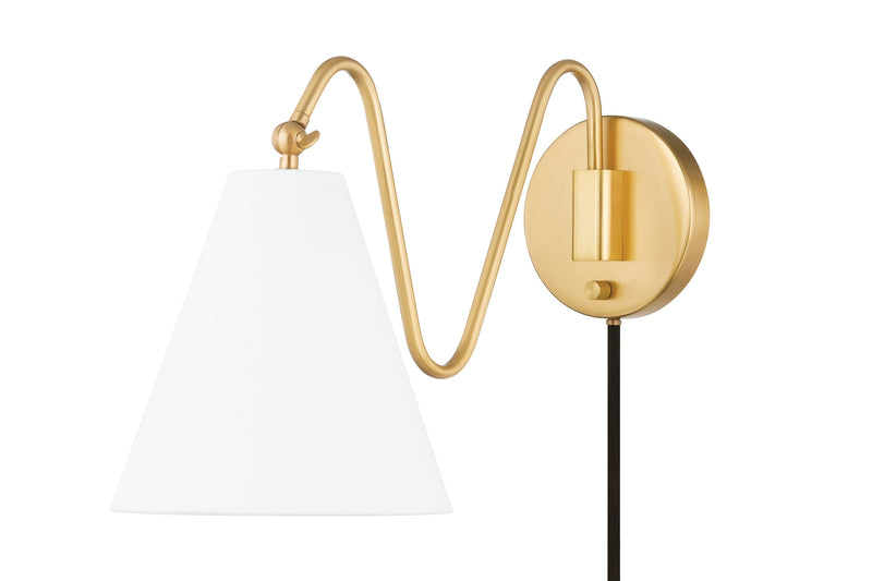 Lighting - Plug-in Sconce Onda 1 Light Portable Wall Sconce // Aged Brass 