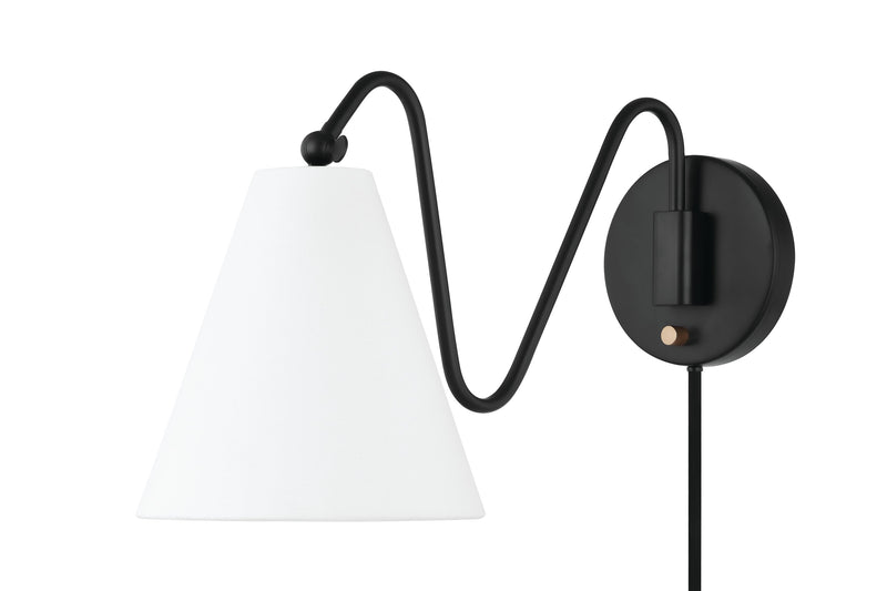 Lighting - Plug-in Sconce Onda 1 Light Portable Wall Sconce // Soft Black 