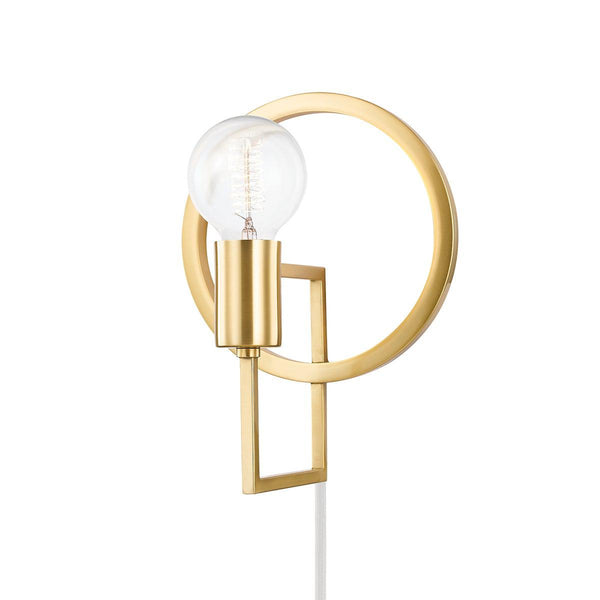 Lighting - Plug-in Sconce Tory 1 Light Portable Wall Sconce // Aged Brass 