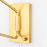 Lighting - Plug-in Sconce Whitley 2 Light Wall Sconce Plug In // Aged Brass 