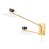 Lighting - Plug-in Sconce Whitley 2 Light Wall Sconce Plug In // Aged Brass 