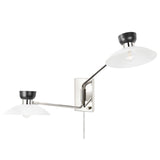 Lighting - Plug-in Sconce Whitley 2 Light Wall Sconce Plug In // Polished Nickel 