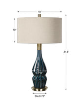 Lighting Prussian Blue Ceramic Lamp 