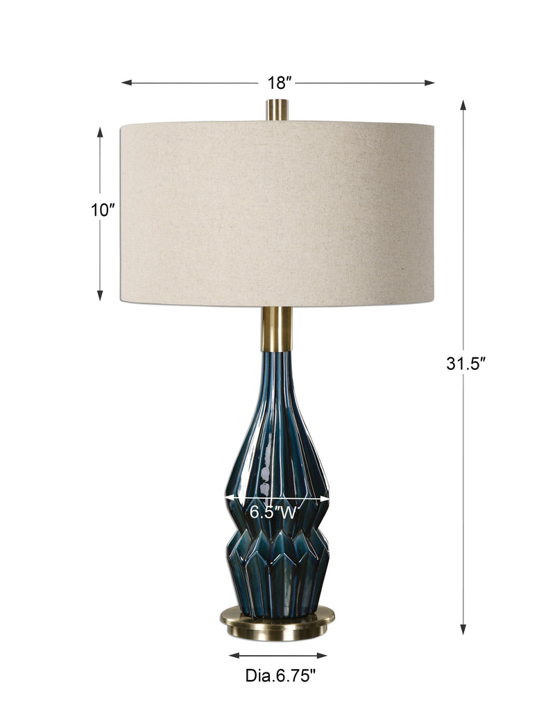 Lighting Prussian Blue Ceramic Lamp 