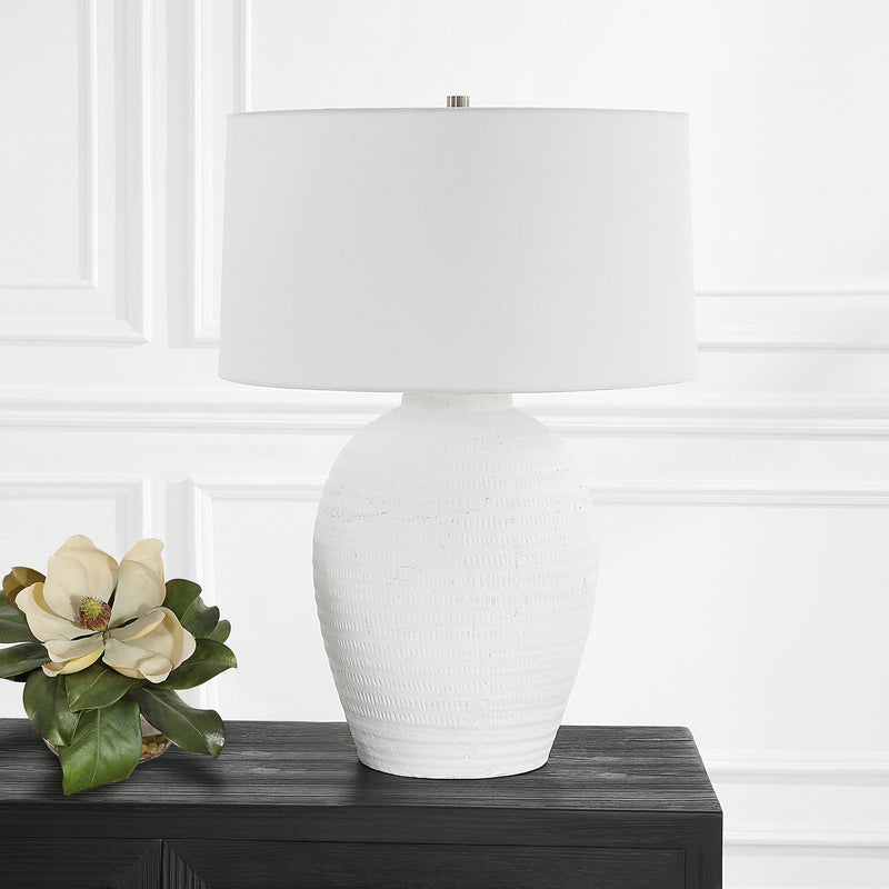 Lighting Reyna Chalk White Table Lamp 