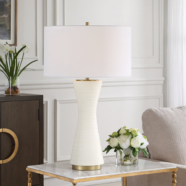Lighting Ridgeline Matte White Table Lamp 