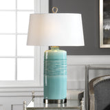 Lighting Rila Distressed Teal Table Lamp 