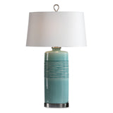 Lighting Rila Distressed Teal Table Lamp 