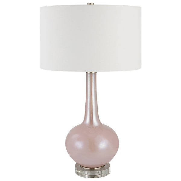 Lighting Rosa Pink Glass Table Lamp 