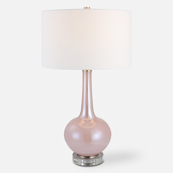 Lighting Rosa Pink Glass Table Lamp 