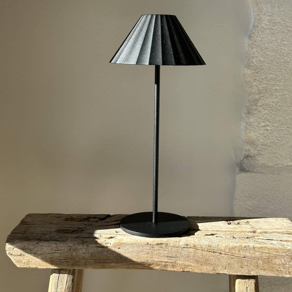 Lighting Ruffled Shade Cordless French Bistro Lamp 