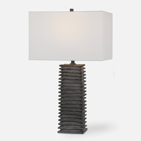 Lighting Sanderson Metallic Charcoal Table Lamp 