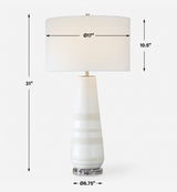 Lighting Santino Crackled Ivory Table Lamp 