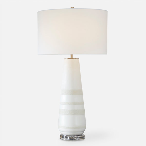 Lighting Santino Crackled Ivory Table Lamp 