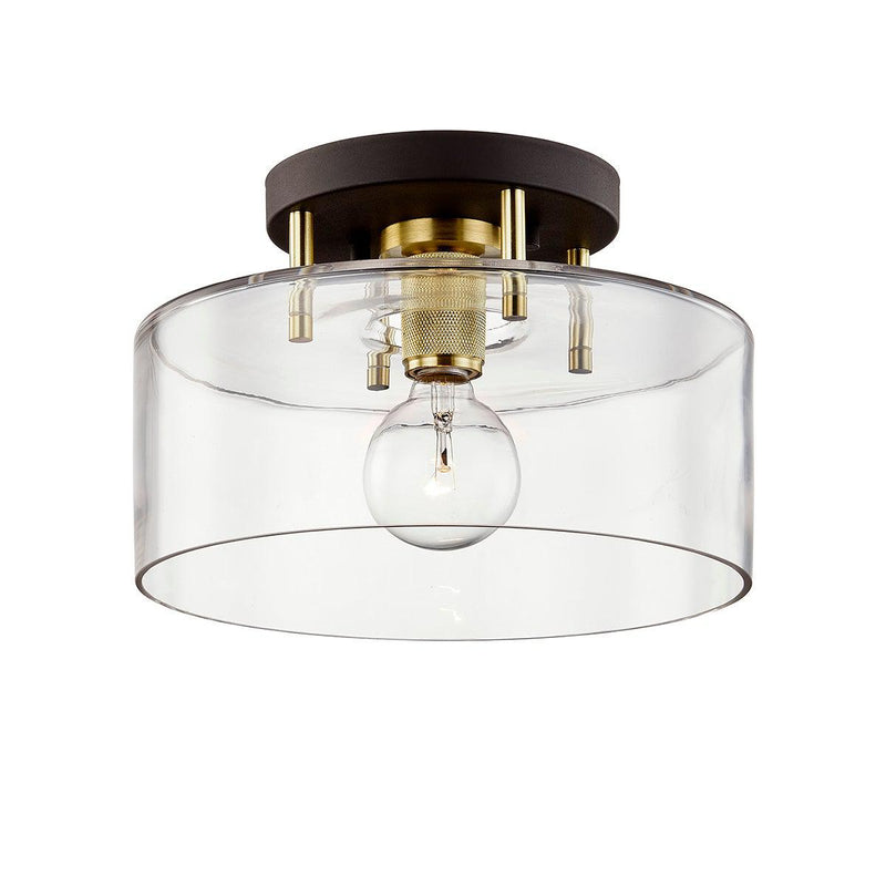 Lighting - Semi Flush Bergamot Station 1lt Semi Flush // Bronze and Brass // Large 