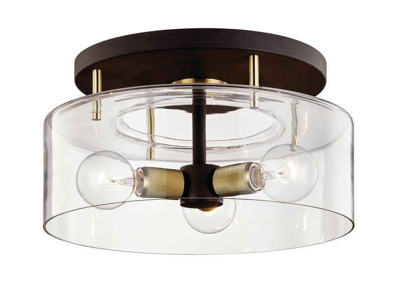 Lighting - Semi Flush Bergamot Station 3lt Semi Flush // Bronze and Brass 