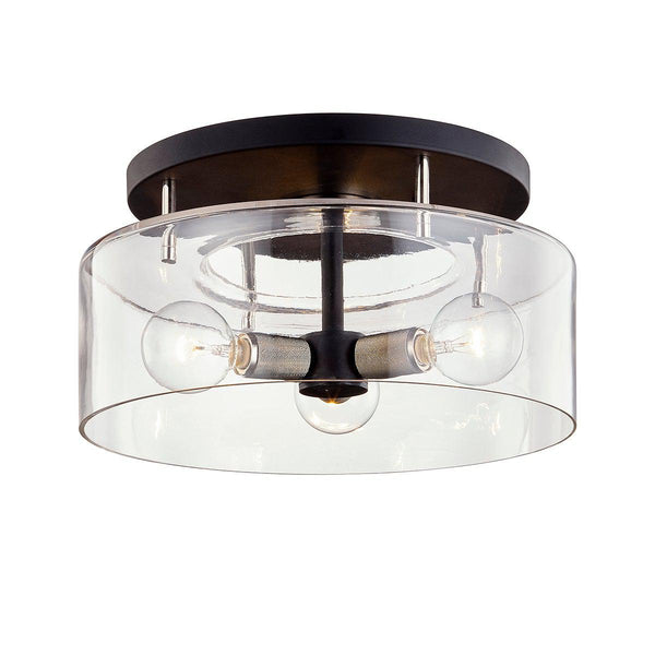 Lighting - Semi Flush Bergamot Station 3lt Semi Flush // Carbide BLK & Pol Nickel 