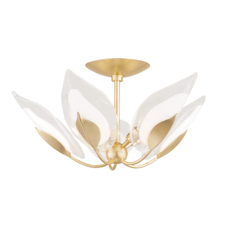 Lighting - Semi Flush Blossom 5 Light Semi Flush // Gold Leaf 