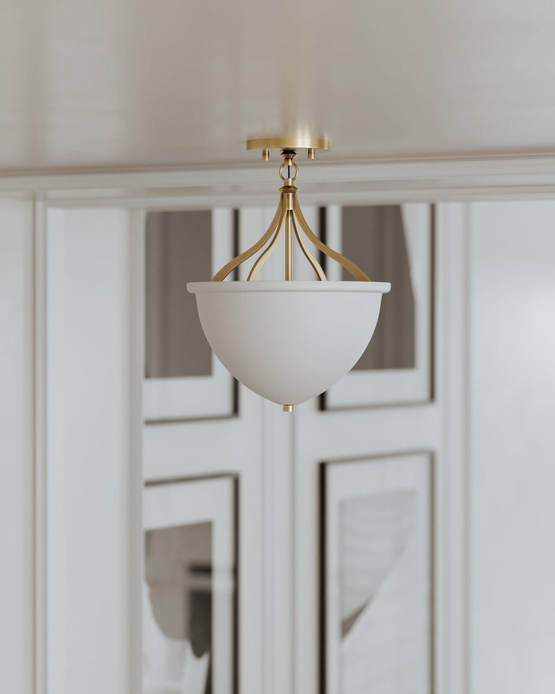 Lighting - Semi Flush Browne 1 Light Semi Flush // Aged Brass 