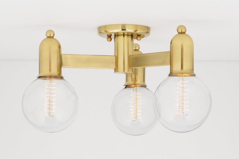 Lighting - Semi Flush Bryce 3 Light Semi Flush // Aged Brass 