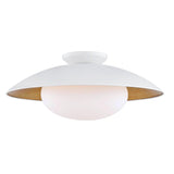 Lighting - Semi Flush Cadence 1 Light Large Semi Flush // White Lustro & Gold Leaf Combo 