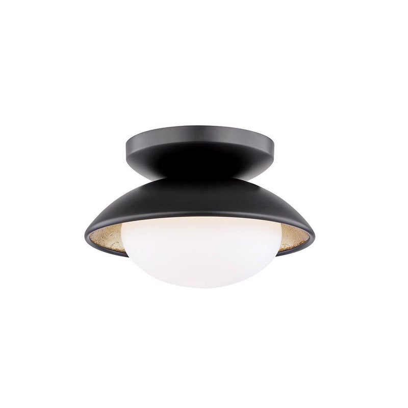 Lighting - Semi Flush Cadence 1 Light Small Semi Flush // Black Lustro & Gold Leaf Combo 