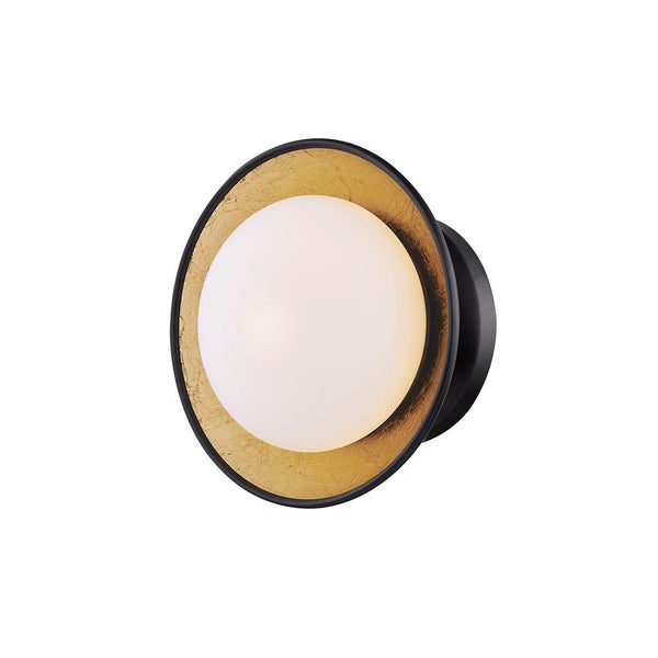 Lighting - Semi Flush Cadence 1 Light Small Semi Flush // Black Lustro & Gold Leaf Combo 