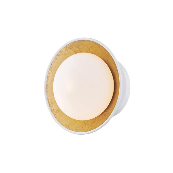 Lighting - Semi Flush Cadence 1 Light Small Semi Flush // White Lustro & Gold Leaf Combo 