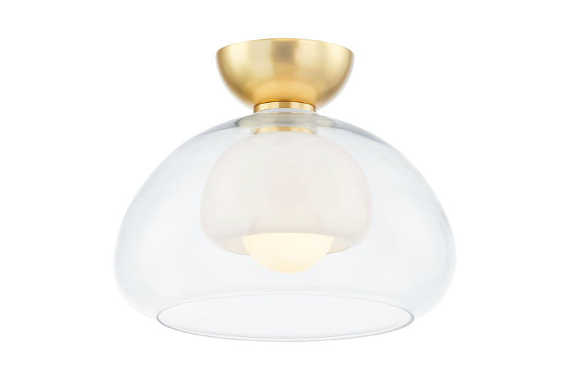 Lighting - Semi Flush Cortney 1 Light Semi Flush // Aged Brass 