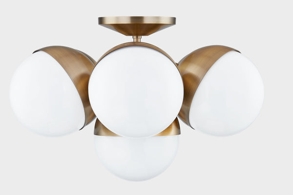 Lighting - Semi Flush Cupertino 7 Light Semi Flush Mount // Patina Brass 