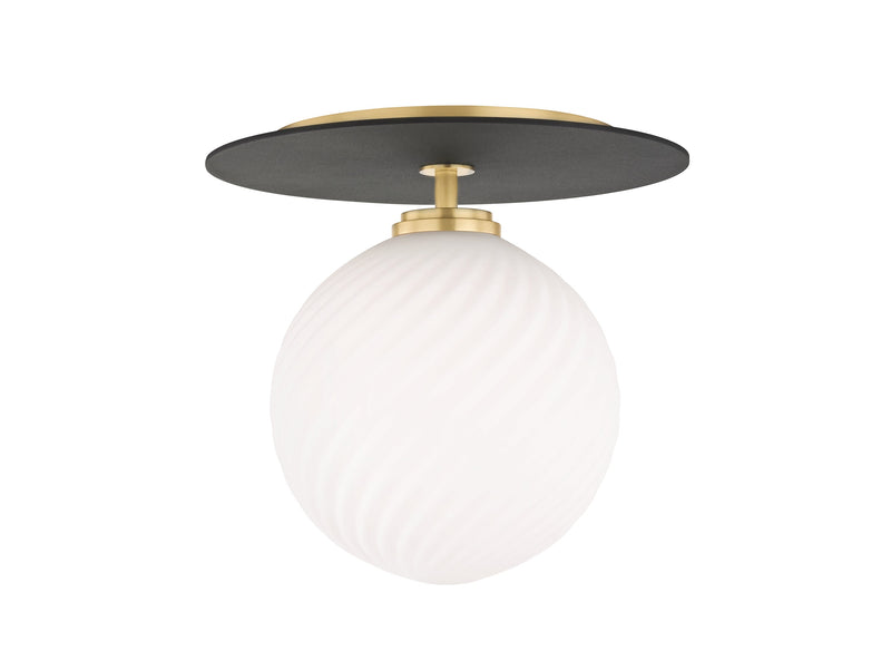 Lighting - Semi Flush Ellis 1 Light Large Semi Flush // Aged Brass & Black 