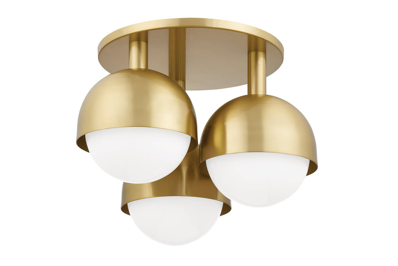 Lighting - Semi Flush Foster 3 Light Semi Flush // Aged Brass 