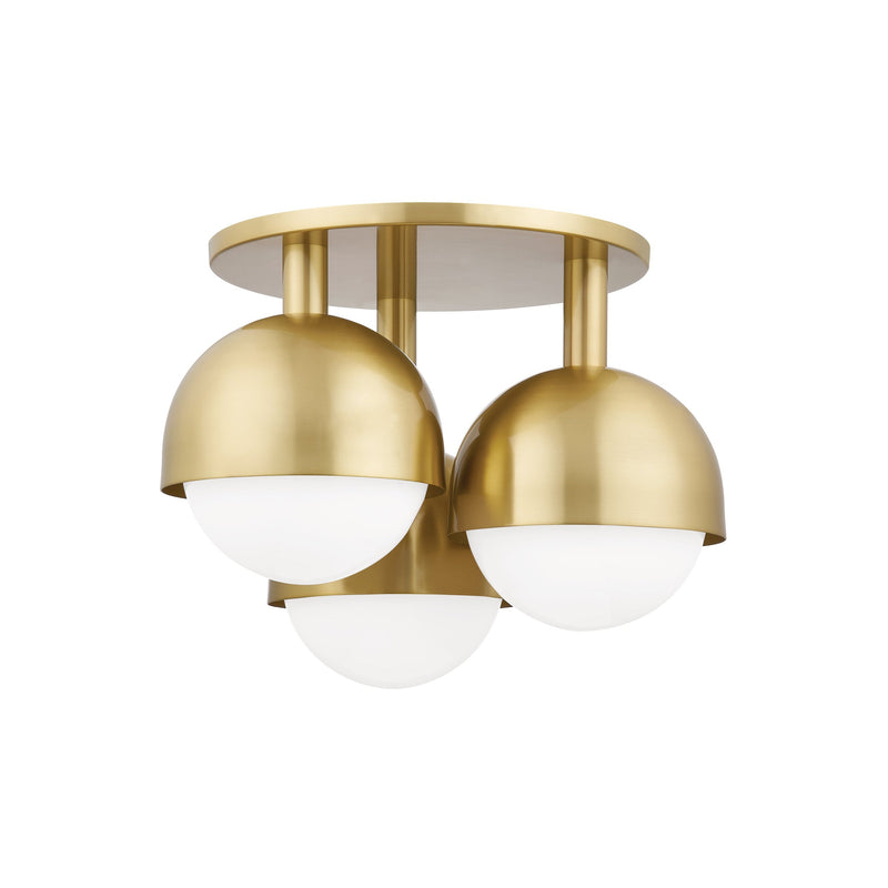 Lighting - Semi Flush Foster 3 Light Semi Flush // Aged Brass 