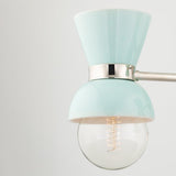 Lighting - Semi Flush Gillian 3 Light Semi Flush Mount // Polished Nickel & Ceramic Gloss Robins Egg Blue 