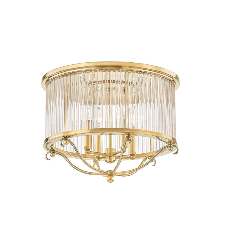 Lighting - Semi Flush Glass No.1 4 Light Semi Flush // Aged Brass 