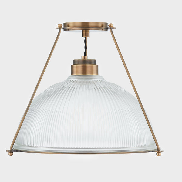 Lighting - Semi Flush Glint 1 Light Semi Flush Mount // Patina Brass // Large 