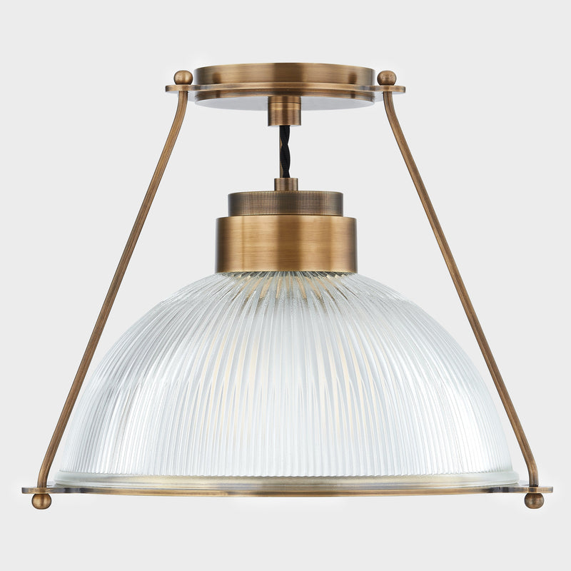 Lighting - Semi Flush Glint 1 Light Semi Flush Mount // Patina Brass // Small 