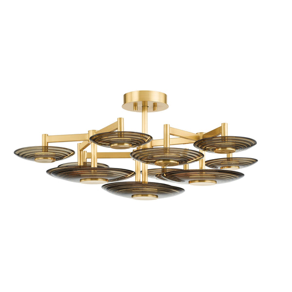 Lighting - Semi Flush Griston 9 Light Semi Flush // Aged Brass 